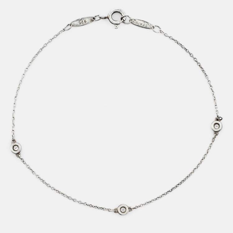 Pre Owned Tiffany & Co. Diamonds by the Yard Silver 925 Station Bracelet