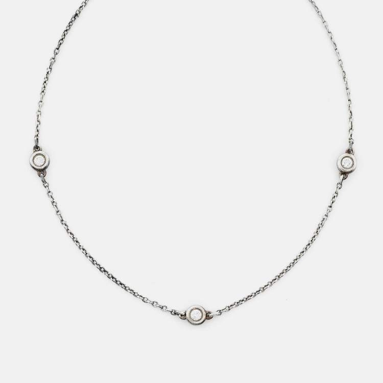 Pre Owned Tiffany & Co. Diamonds by the Yard Silver 925 Station Bracelet