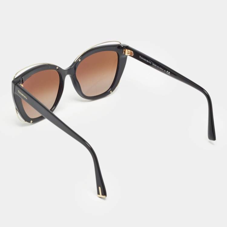 Pre Owned Tiffany & Co. Black/Brown Gradient TF4148 Cat Eye Sunglasses