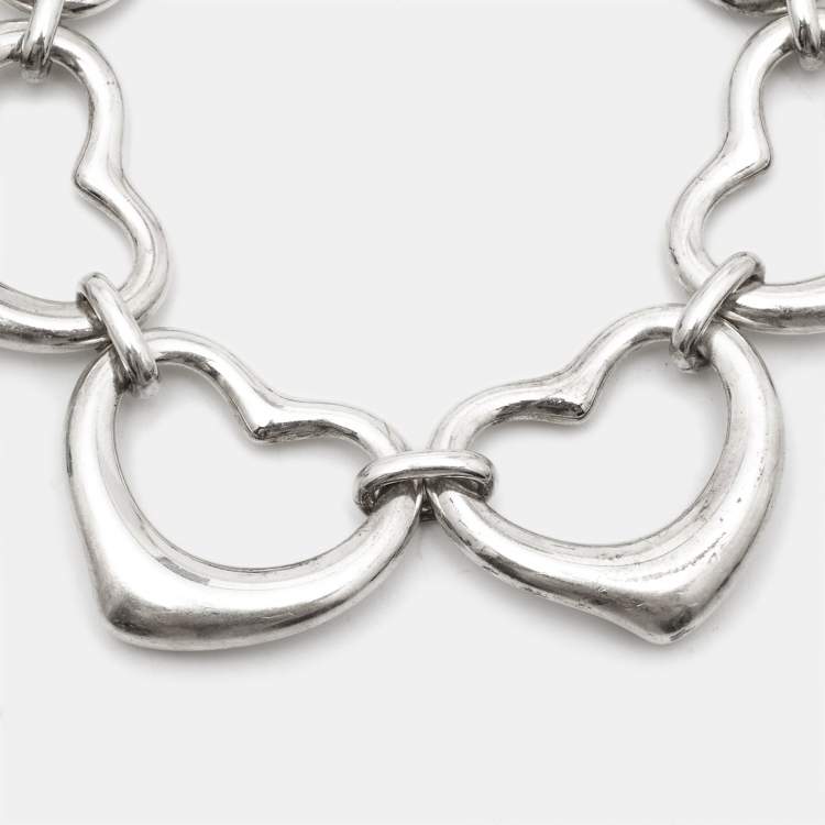 Pre Owned Tiffany & Co. Elsa Peretti Open Heart Sterling Silver Bracelet