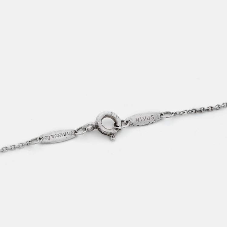Pre Owned Tiffany & Co. Elsa Peretti Diamonds By the Yard Sterling Silver Necklace
