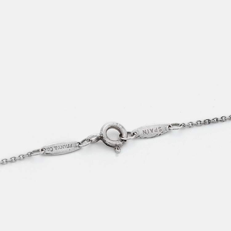 Pre Owned Tiffany & Co. Elsa Peretti Diamonds By the Yard Sterling Silver Necklace