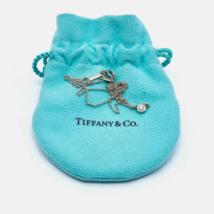 Pre Owned Tiffany & Co. Elsa Peretti Diamonds By the Yard Sterling Silver Necklace