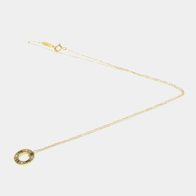 Pre Owned Tiffany & Co. 18K Yellow Gold and Diamond Atlas Pendant Necklace