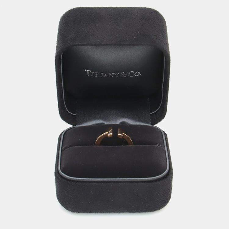 Pre Owned Tiffany & Co. 18K Rose Gold T Square Ring EU 49