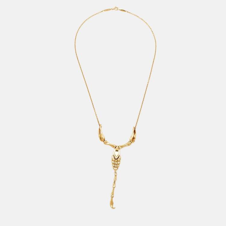 Pre Owned Tiffany & Co. Elsa Peretti Scorpion 18k Yellow Gold Necklace
