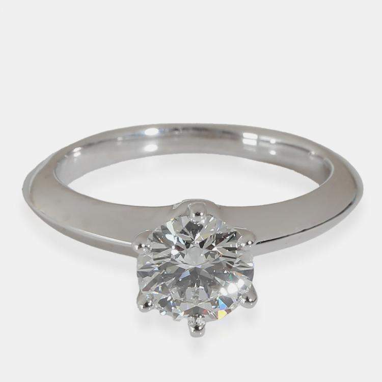 Pre Owned Tiffany & Co. Platinum F VS1 0.9 CTW Solitaire Diamond Engagement Ring US 4.75