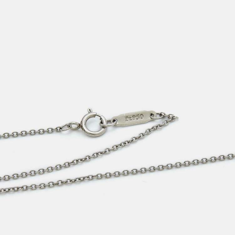 Pre Owned Tiffany & Co. Tiffany Victoria Key Ruby Diamond Platinum Pendant Necklace