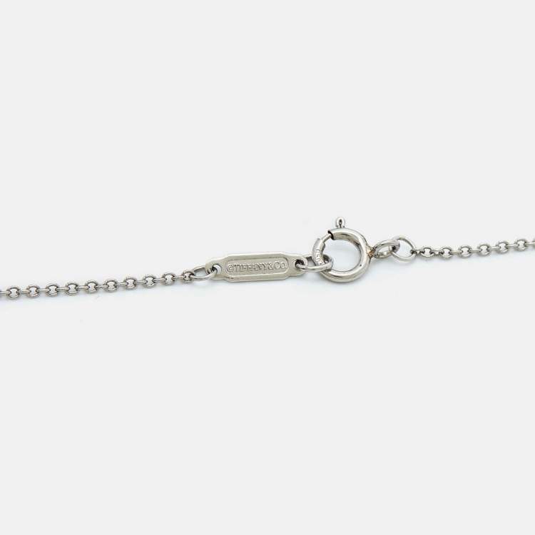 Pre Owned Tiffany & Co. Tiffany Victoria Key Ruby Diamond Platinum Pendant Necklace