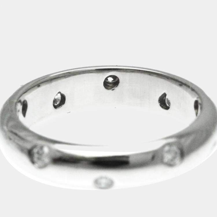 Pre Owned Tiffany & Co. Platinum and Diamond Etoile Band Ring EU 51