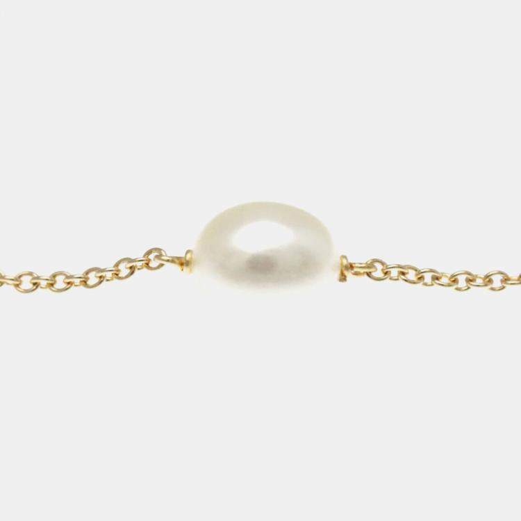 Pre Owned Tiffany & Co. 18K Rose Gold and Pearl Elsa Peretti Pearls by the Yard Station Necklace