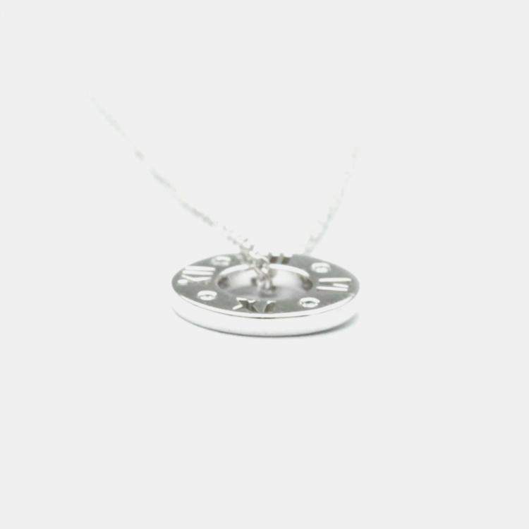 Pre Owned Tiffany & Co. 18K White Gold Diamond Atlas Pierced Diamond Necklace