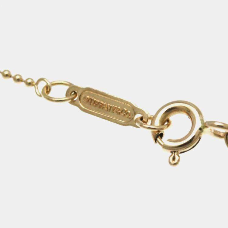 Pre Owned Tiffany & Co. 18K Pink Gold  No Stone Heart Key Pendant Necklace