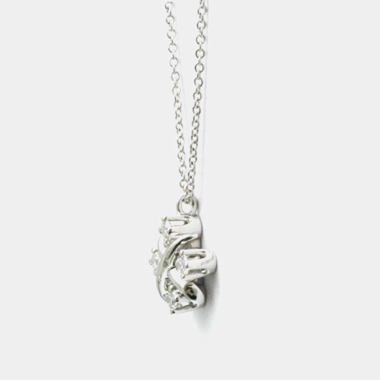 Pre Owned Tiffany & Co. Platinum Diamond Lynn Pendant Schlumberger Necklace