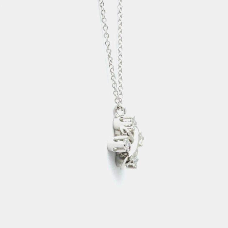 Pre Owned Tiffany & Co. Platinum Diamond Lynn Pendant Schlumberger Necklace