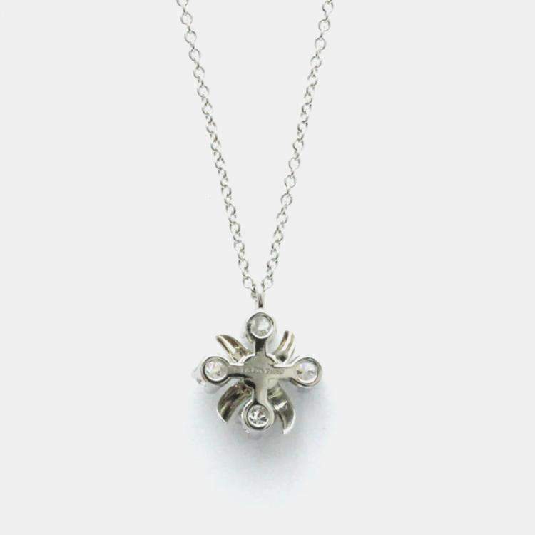 Pre Owned Tiffany & Co. Platinum Diamond Lynn Pendant Schlumberger Necklace