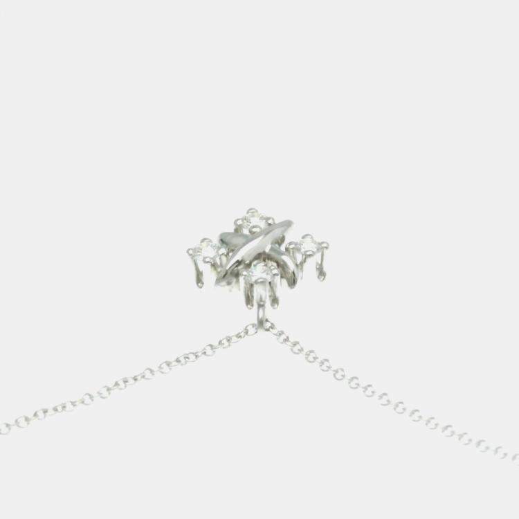 Pre Owned Tiffany & Co. Platinum Diamond Lynn Pendant Schlumberger Necklace