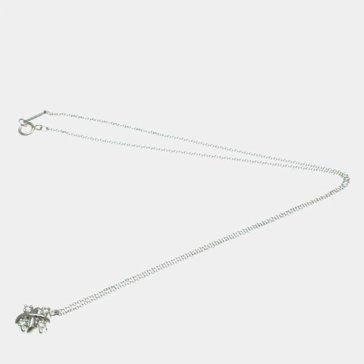 Pre Owned Tiffany & Co. Platinum Diamond Lynn Pendant Schlumberger Necklace