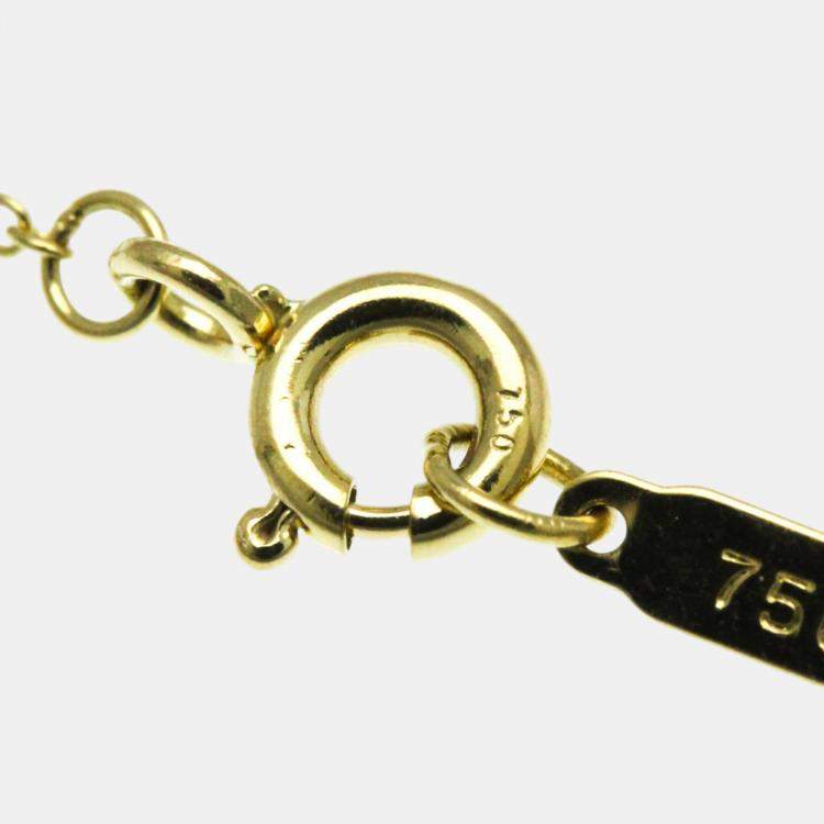 Pre Owned Tiffany & Co. 18K Yellow Gold Diamond Cross Pendant Necklace