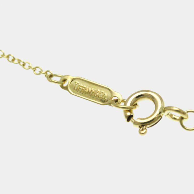 Pre Owned Tiffany & Co. 18K Yellow Gold Diamond Cross Pendant Necklace