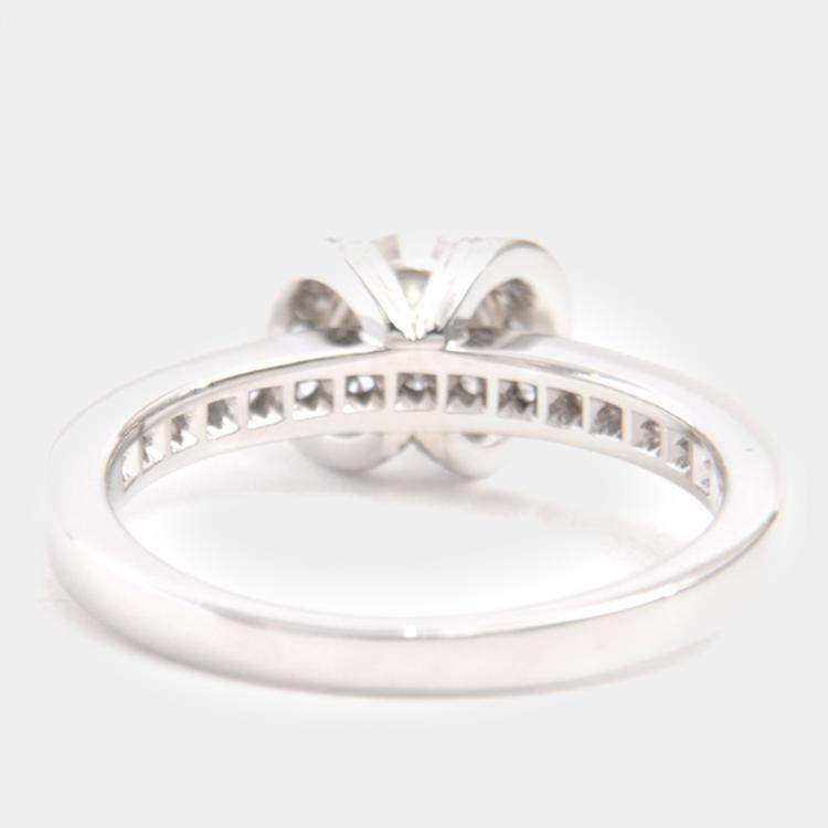 Pre Owned Tiffany & Co. Platinum and Diamond Ribbon Solitaire Ring EU 50
