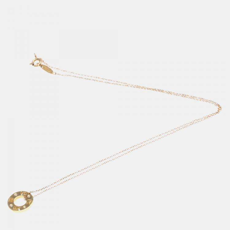 Pre Owned Tiffany & Co. 18K Rose Gold and Diamond Atlas Pendant Necklace