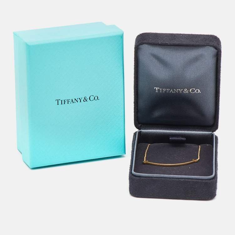 Pre Owned Tiffany & Co. T Smile 18k Yellow Gold Small Model Necklace