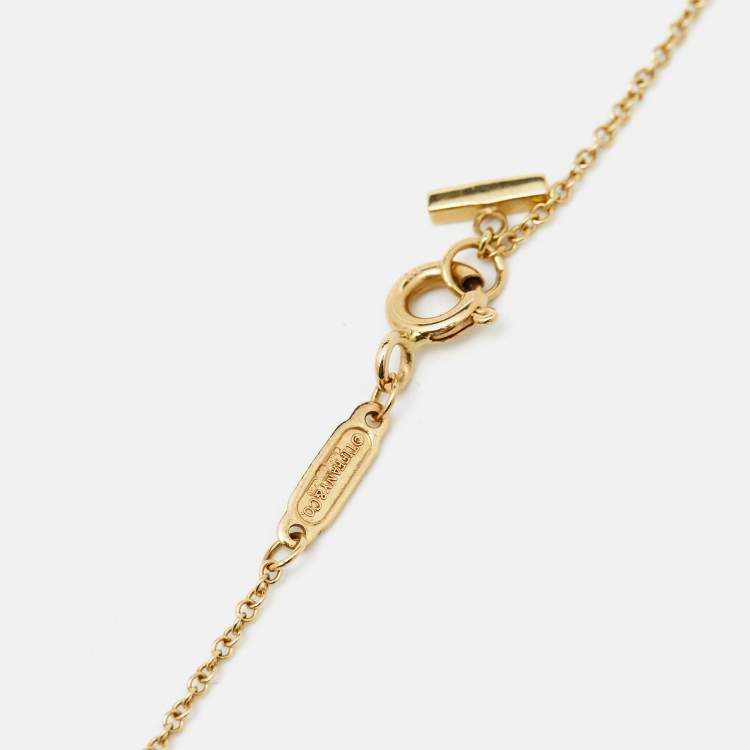 Pre Owned Tiffany & Co. T Smile 18k Yellow Gold Small Model Necklace
