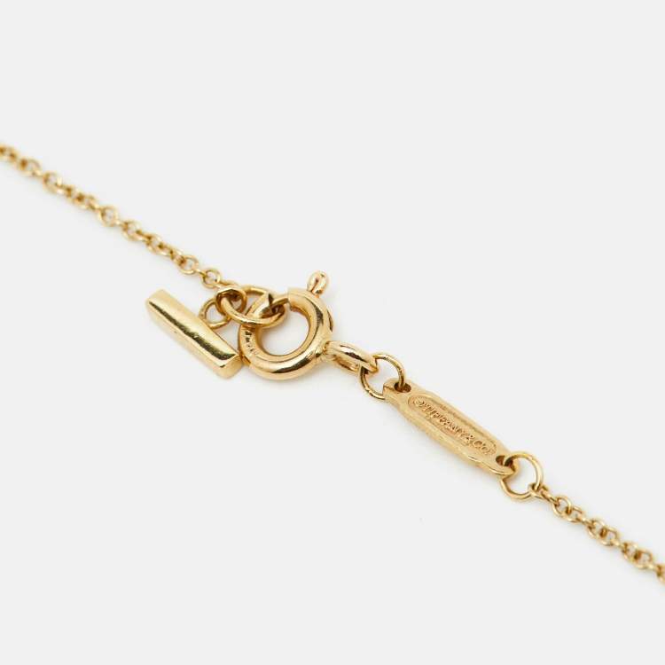 Pre Owned Tiffany & Co. T Smile 18k Yellow Gold Small Model Necklace