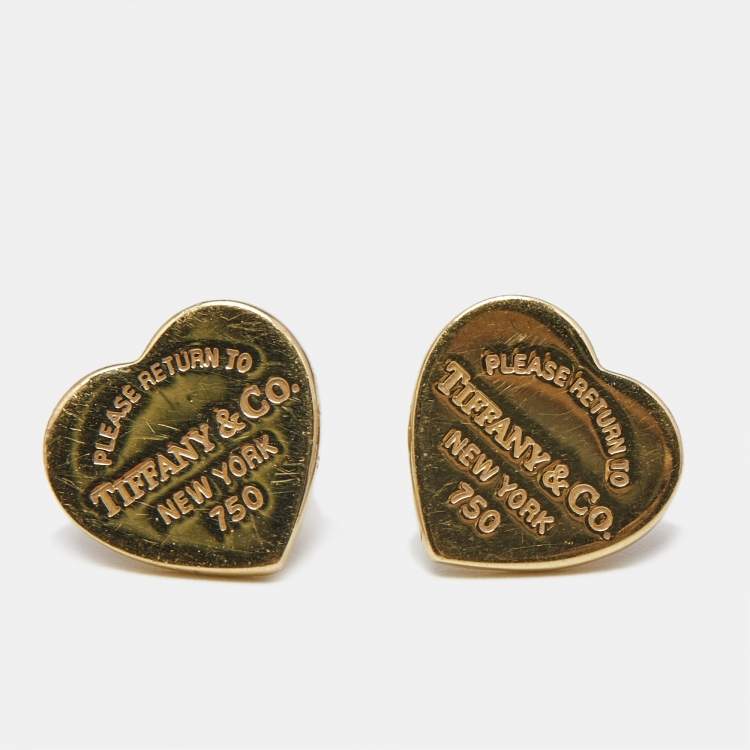 Pre Owned Tiffany & Co. Return To Tiffany 18k Yellow Gold Earrings