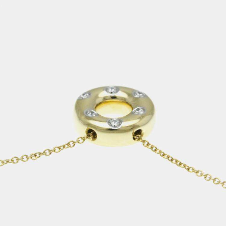 مملوكة مسبقًا Tiffany & Co. 18K Yellow Gold, Platinum and Diamond Etoile Pendant Necklace