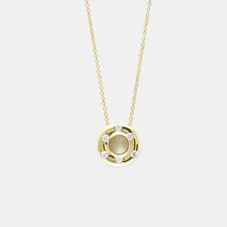 مملوكة مسبقًا Tiffany & Co. 18K Yellow Gold, Platinum and Diamond Etoile Pendant Necklace