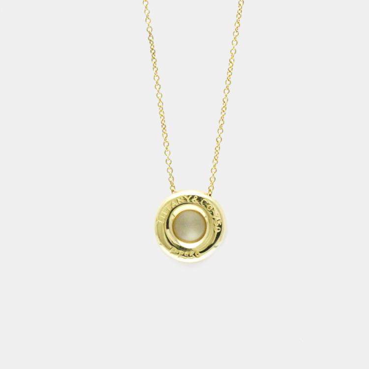 مملوكة مسبقًا Tiffany & Co. 18K Yellow Gold, Platinum and Diamond Etoile Pendant Necklace