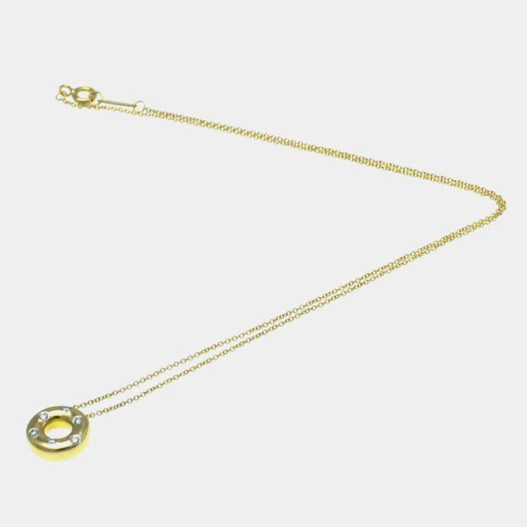 مملوكة مسبقًا Tiffany & Co. 18K Yellow Gold, Platinum and Diamond Etoile Pendant Necklace