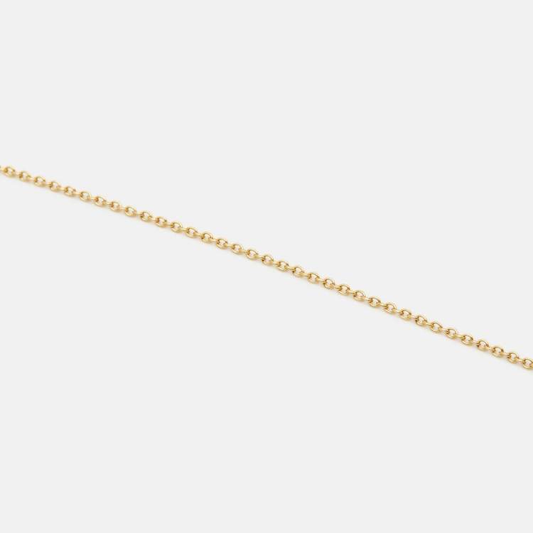 Pre Owned Tiffany & Co. Elsa Peretti Open Heart Diamond 18K Yellow Gold Necklace