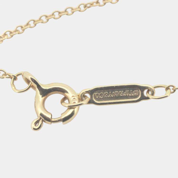 Pre Owned  Tiffany & Co. 18k Yellow Gold Diamond Cross Pendant Necklace 