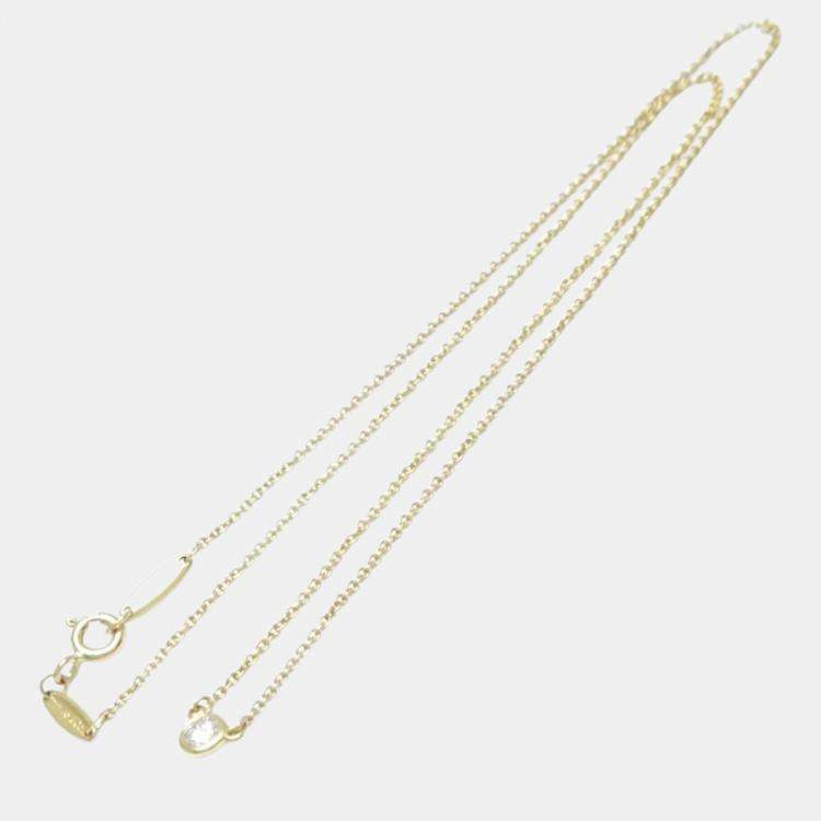 Pre Owned Tiffany & Co. 18K Yellow Gold Diamond Elsa Peretti Necklace