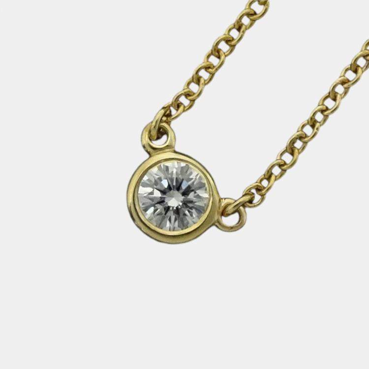 Pre Owned Tiffany & Co. 18K Yellow Gold Diamond Elsa Peretti Necklace