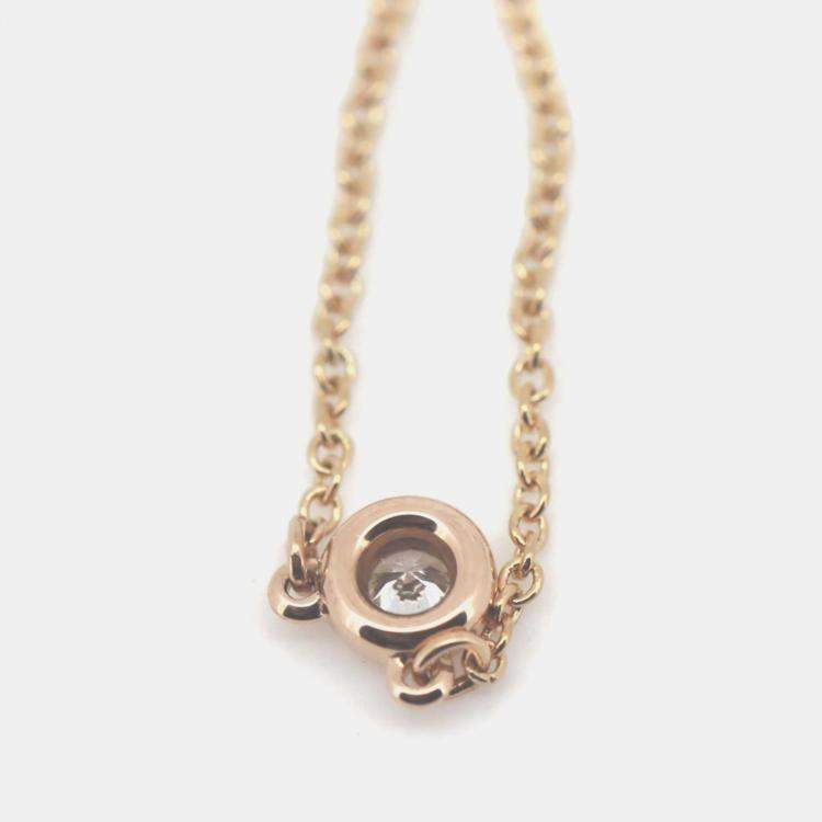 Pre Owned Tiffany & Co. 18K Rose Gold and Diamond Elsa Peretti Diamonds By The Yard Pendant Necklace 