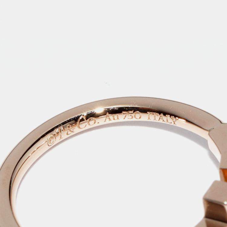 Pre Owned Tiffany & Co. 18K Rose Gold T Wire Band Ring EU 47