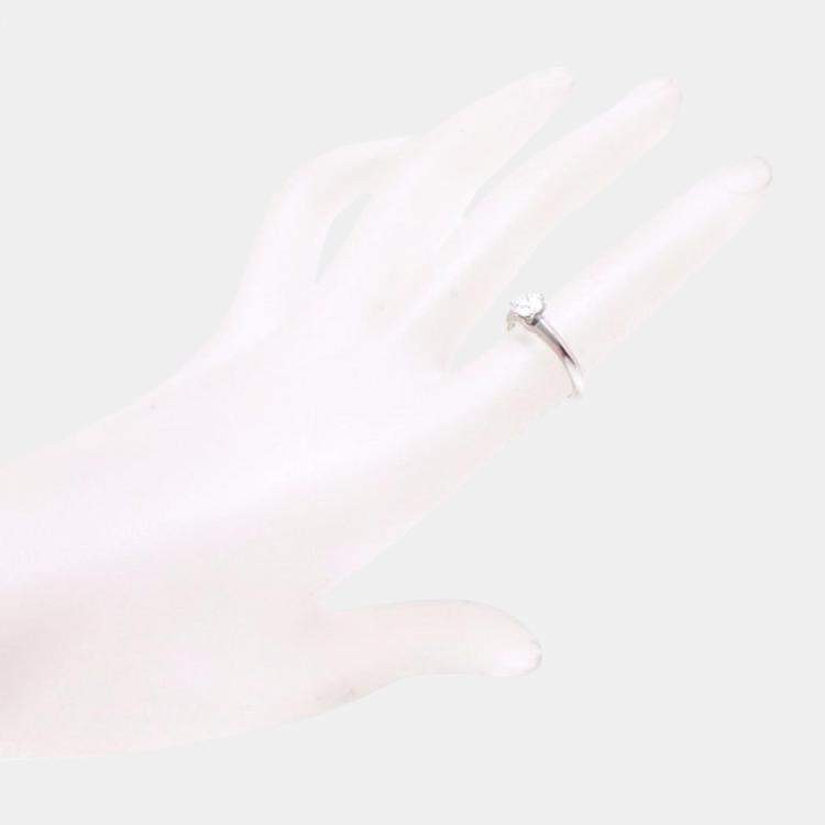 Pre Owned Tiffany & Co. Platinum and Diamond Solitaire Ring EU 48