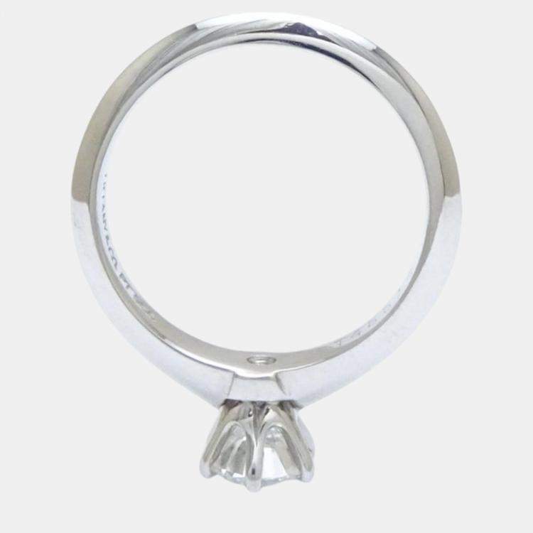 Pre Owned Tiffany & Co. Platinum and Diamond Solitaire Ring EU 48