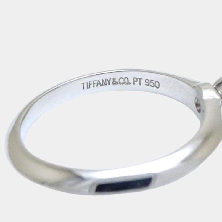 Pre Owned Tiffany & Co. Platinum and Diamond Solitaire Ring EU 48