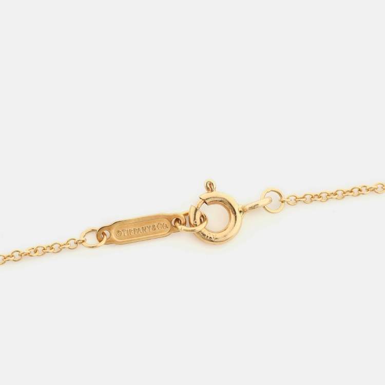 Pre Owned Tiffany & Co. Fleur de Lis Key Diamond 18k Gold Necklace
