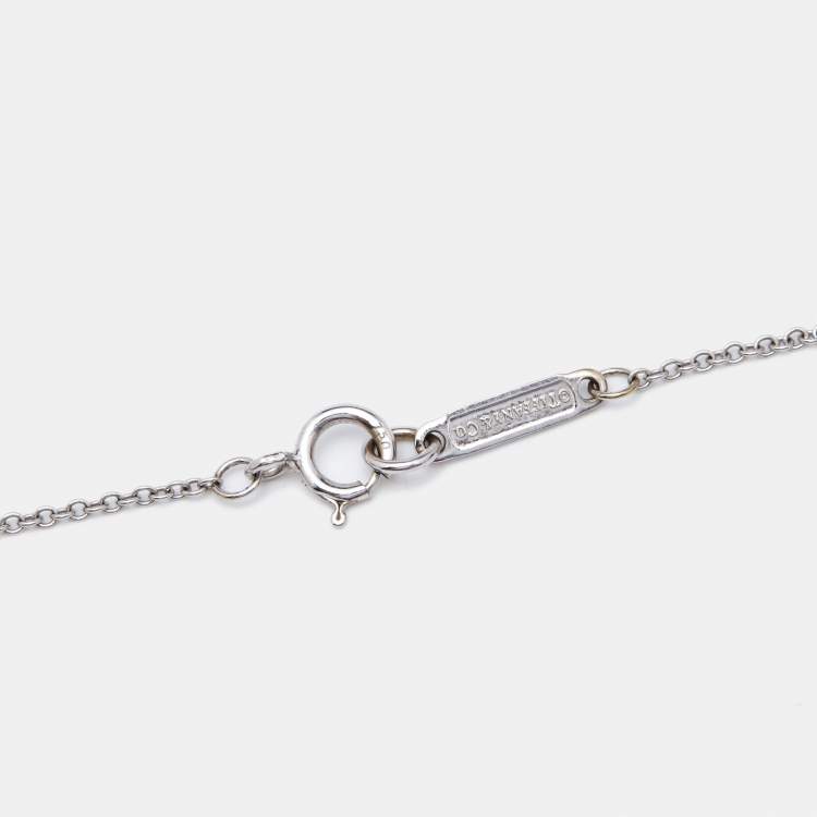 Pre Owned Tiffany & Co. Mini Metro Heart 18k White Gold Necklace