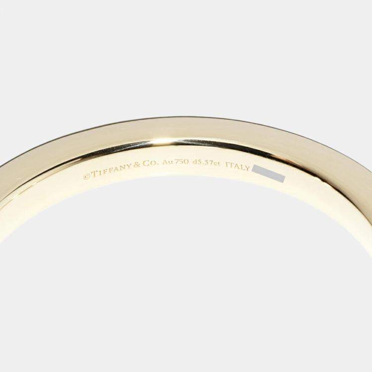 Pre Owned Tiffany & Co. 18K Yellow Gold and Diamond Lock Bangle Bracelet