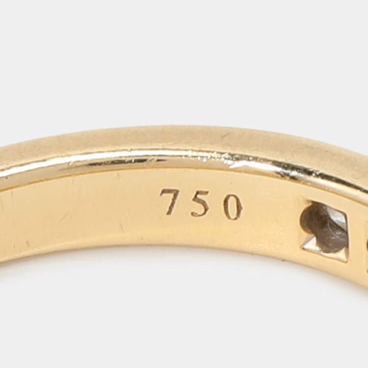 Pre Owned Tiffany & Co. Diamond Yellow Gold and Diamond Half Eternity Wedding Band Ring 49