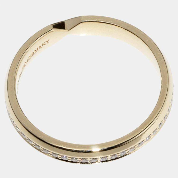 Pre Owned Tiffany & Co 18K Yellow Gold Diamond Nesting Narrow Band Ring