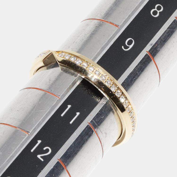 Pre Owned Tiffany & Co 18K Yellow Gold Diamond Nesting Narrow Band Ring
