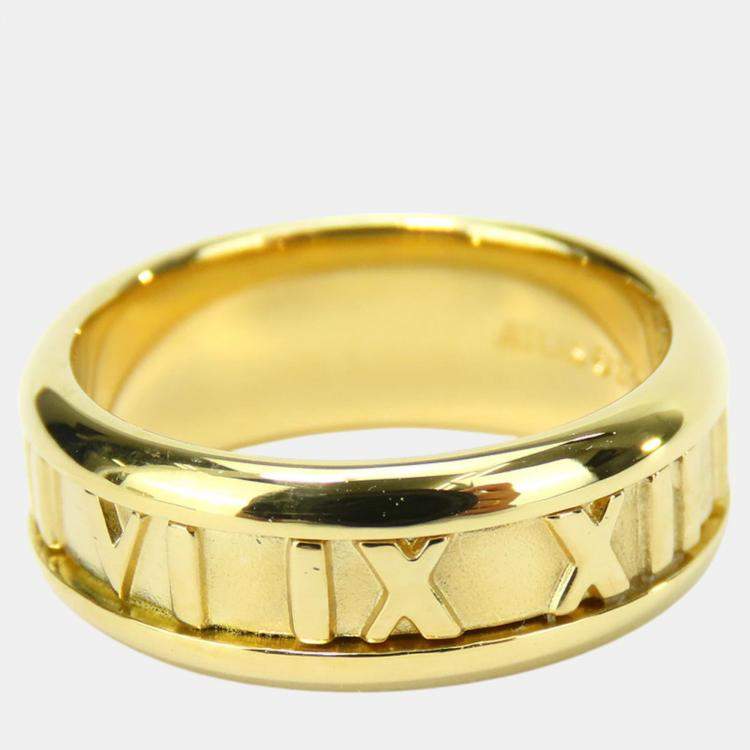 Pre Owned Tiffany & Co Atlas 18K  Yellow Gold Ring EU 51